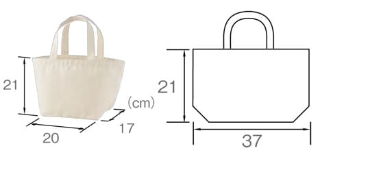 目玉焼き トートバッグ サイズ表