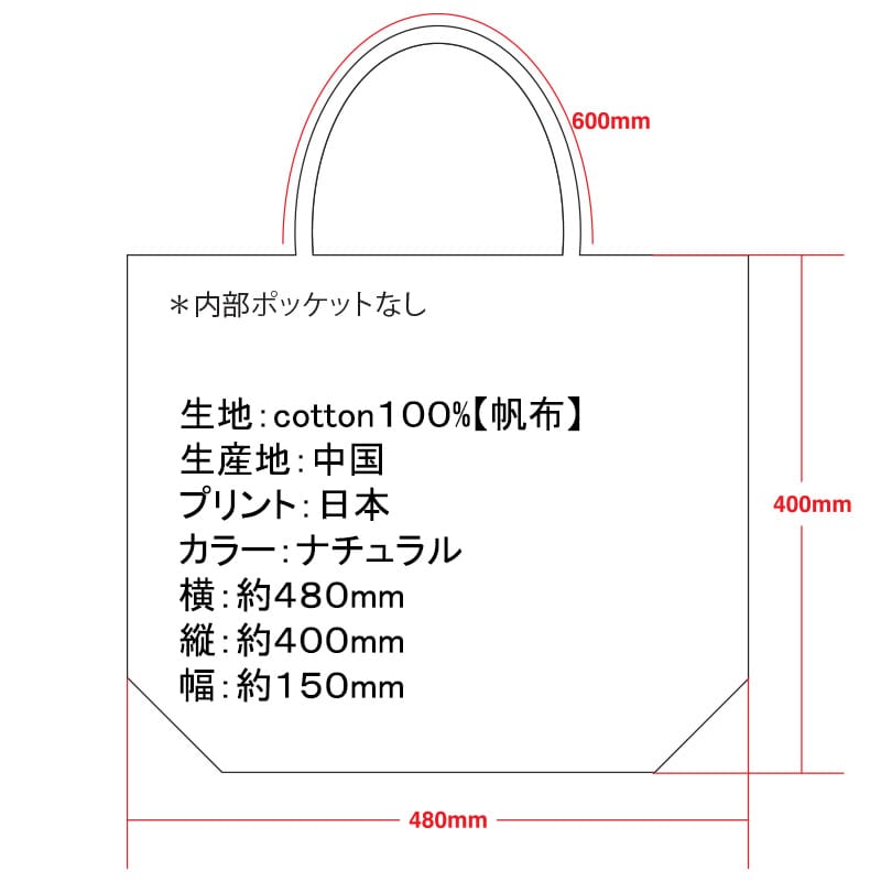 日本の間取り トートバッグ サイズ表