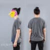 青カビTシャツ男性モデル横後ろ