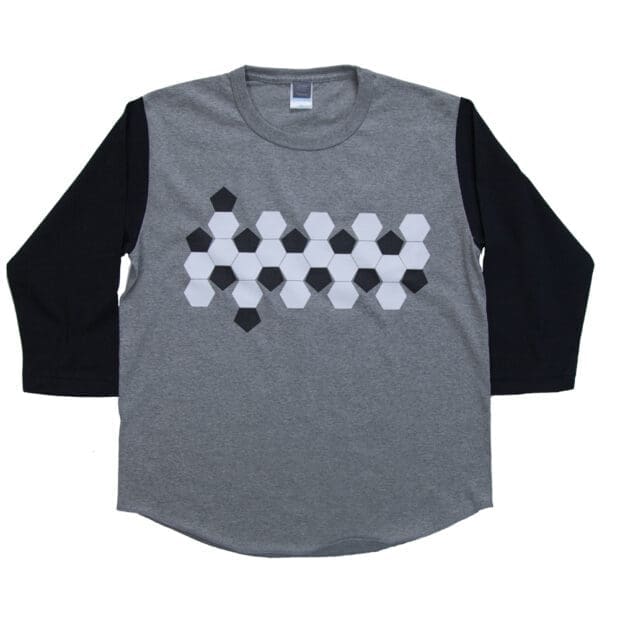 サッカーボールの展開図 ７分袖Tシャツ