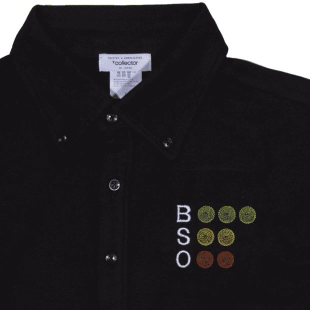 ネオンサイン BSO(ボール、ストライク、アウト)刺繍 ポロシャツ