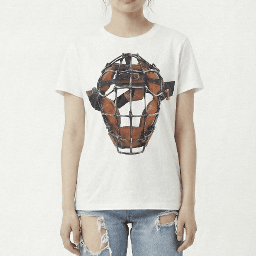 ヴィンテージ・キャッチャーマスク グラフィック Tシャツ